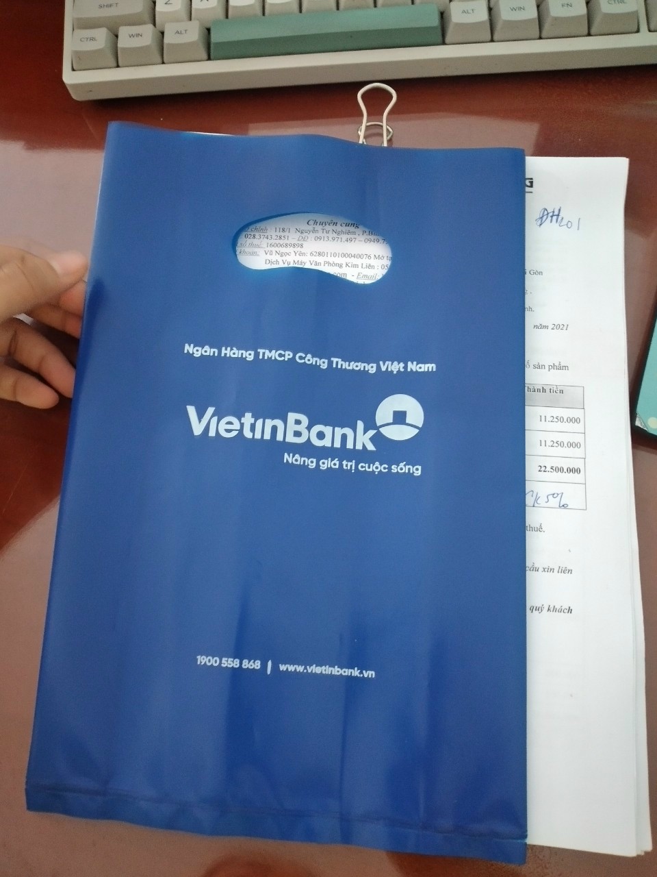 Túi Đựng Tiền Tự Hủy Viettinbank